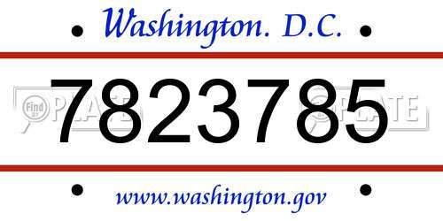 7823785 District Of Columbia License Plate