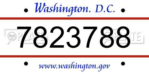 7823788 District Of Columbia License Plate