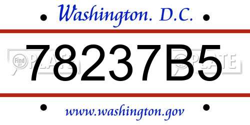 78237B5 District Of Columbia License Plate