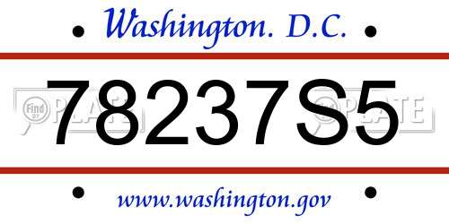 78237S5 District Of Columbia License Plate