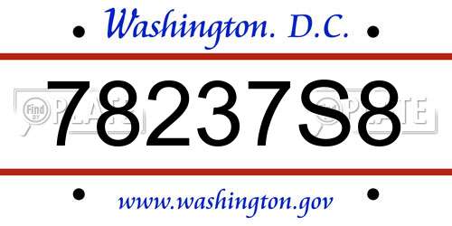 78237S8 District Of Columbia License Plate