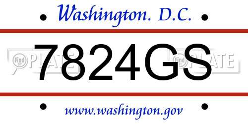 7824GS District Of Columbia License Plate