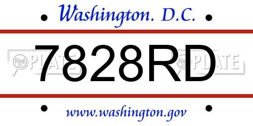 7828RD District Of Columbia License Plate