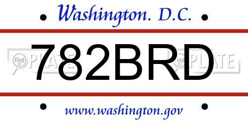 782BRD District Of Columbia License Plate