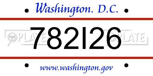 782I26 District Of Columbia License Plate