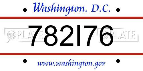 782I76 District Of Columbia License Plate