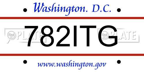 782ITG District Of Columbia License Plate