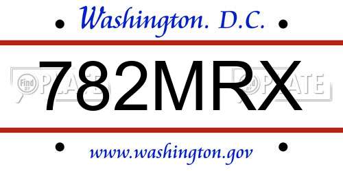 782MRX District Of Columbia License Plate