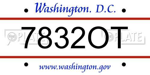 7832OT District Of Columbia License Plate