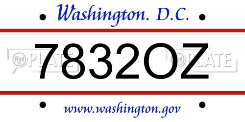 7832OZ District Of Columbia License Plate