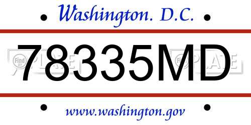 78335MD District Of Columbia License Plate