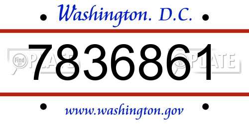 7836861 District Of Columbia License Plate