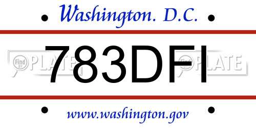 783DFI District Of Columbia License Plate