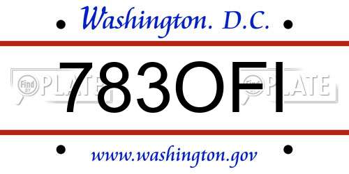 783OFI District Of Columbia License Plate