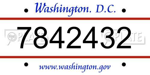 7842432 District Of Columbia License Plate