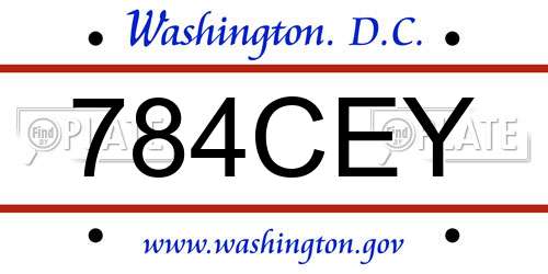 784CEY District Of Columbia License Plate