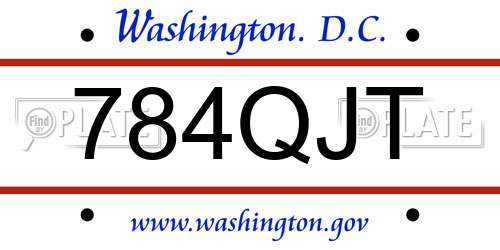 784QJT District Of Columbia License Plate