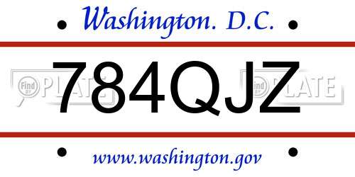 784QJZ District Of Columbia License Plate