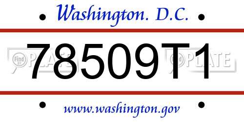 78509T1 District Of Columbia License Plate
