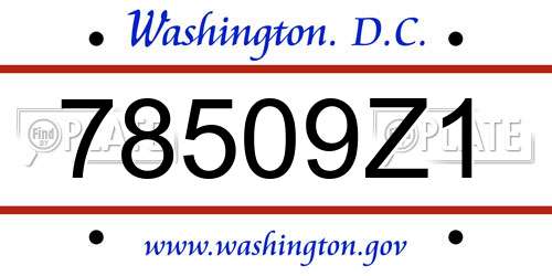 78509Z1 District Of Columbia License Plate