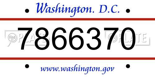 7866370 District Of Columbia License Plate