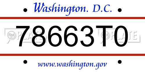 78663T0 District Of Columbia License Plate