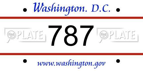 787 District Of Columbia License Plate