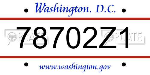 78702Z1 District Of Columbia License Plate