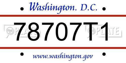 78707T1 District Of Columbia License Plate