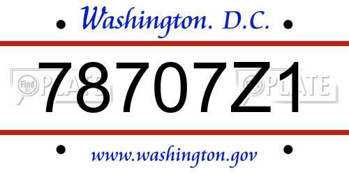 78707Z1 District Of Columbia License Plate
