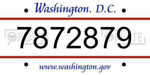 7872879 District Of Columbia License Plate