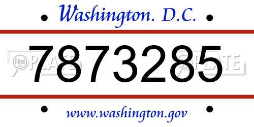 7873285 District Of Columbia License Plate