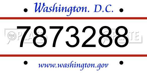 7873288 District Of Columbia License Plate
