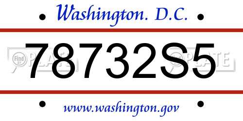 78732S5 District Of Columbia License Plate