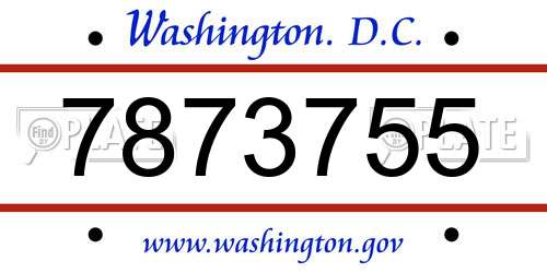 7873755 District Of Columbia License Plate