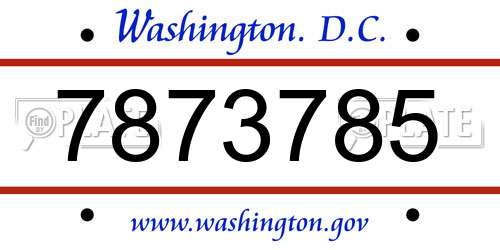 7873785 District Of Columbia License Plate
