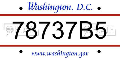 78737B5 District Of Columbia License Plate
