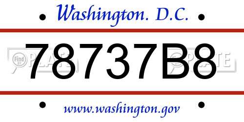 78737B8 District Of Columbia License Plate