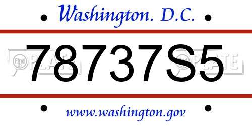 78737S5 District Of Columbia License Plate