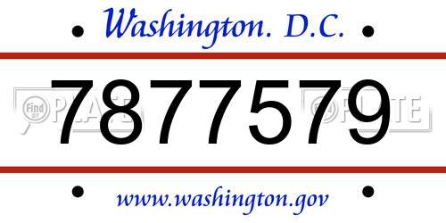 7877579 District Of Columbia License Plate