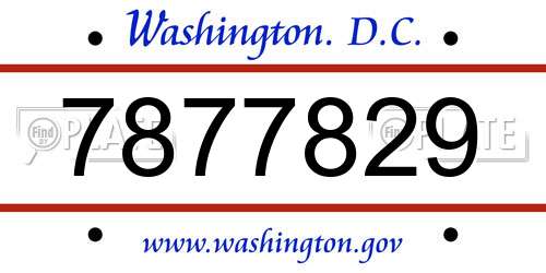 7877829 District Of Columbia License Plate