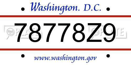 78778Z9 District Of Columbia License Plate