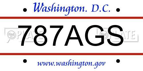 787AGS District Of Columbia License Plate