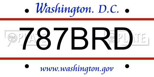 787BRD District Of Columbia License Plate