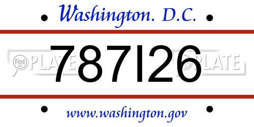 787I26 District Of Columbia License Plate