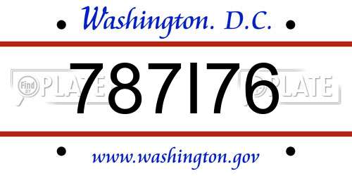 787I76 District Of Columbia License Plate