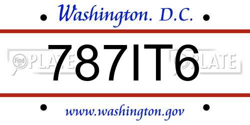 787IT6 District Of Columbia License Plate
