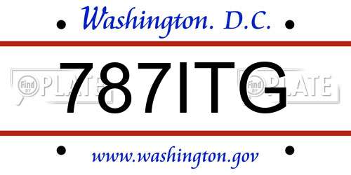 787ITG District Of Columbia License Plate