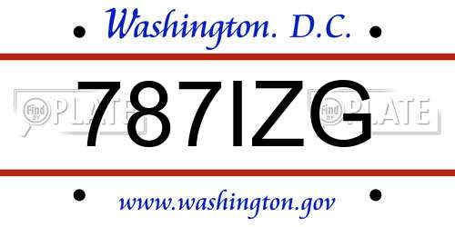 787IZG District Of Columbia License Plate