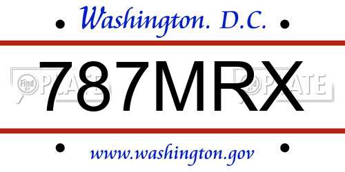 787MRX District Of Columbia License Plate